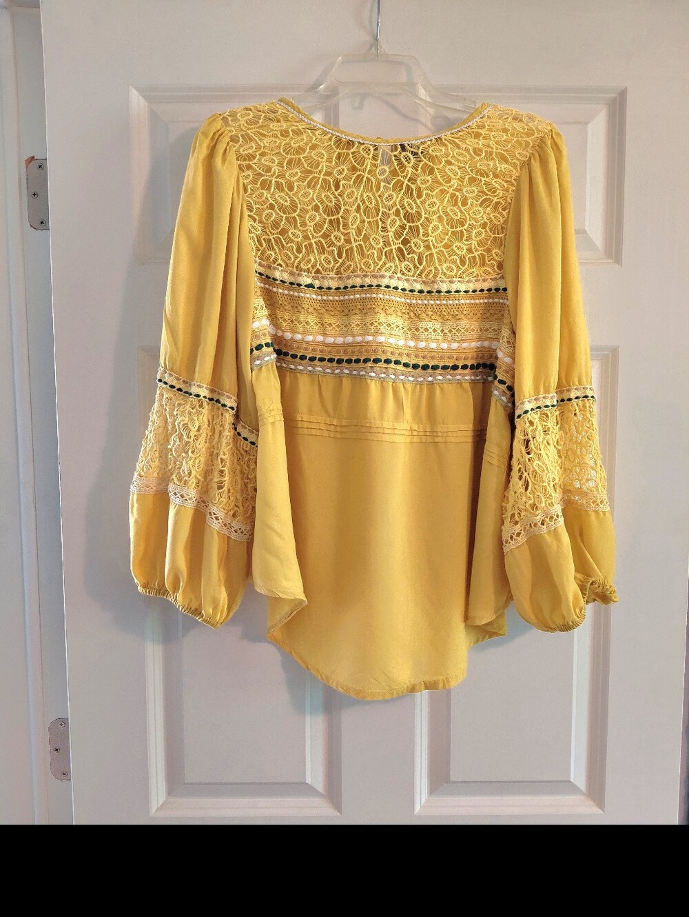 Anthropologie Mustard Yellow Boho Peasant Blouse ~ 1X